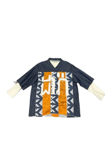 DARA PANELED DENIM JERSEY